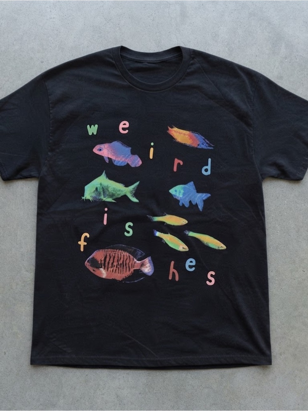 Weird Fishes Marine Graphic Black Gildan T-Shirt